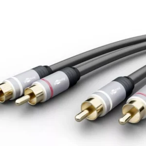 Cablu audio stereo 2x RCA tata - 2x RCA tata 1.5m dublu ecranat Goobay Plus