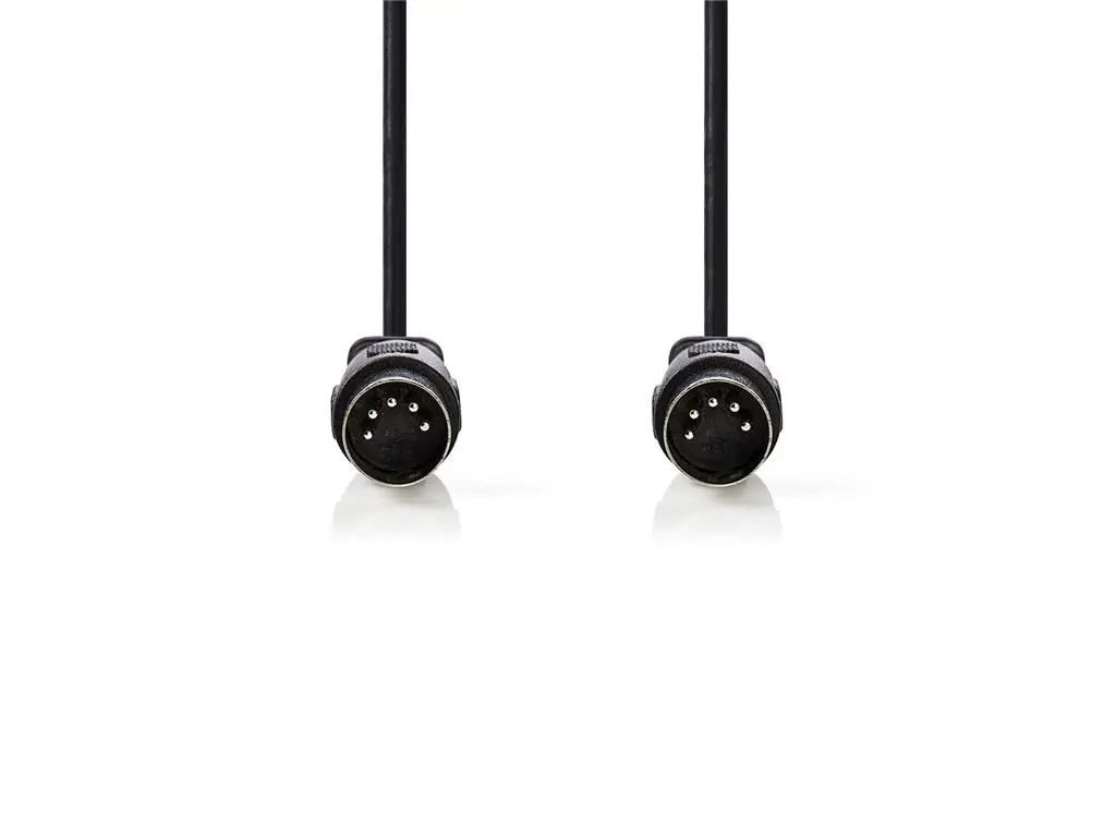 Cablu audio stereo DIN 5p tata - 5p DIN tata 3m negru Nedis CAGL20000BK30