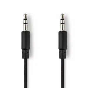 Cablu audio stereo Jack 3.5 mm tata - 3.5 mm tata 1m spiralat negru Nedis