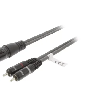 Cablu audio Stereo XLR 3-Pini mama - 2x RCA tata 3m gri Sweex