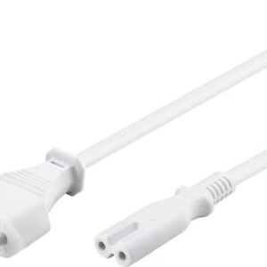 Cablu de alimentare cu 2-pin Euro 5m alb 2x0.75 mm2 cu priza C7 pentru aparate electronice 93988 Goobay