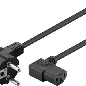 Cablu de alimentare cu IEC 90 grade pe ambele capete 5m negru 3x1mm2 pentru PC /monitor /proiector /dispozitive cu conector C14