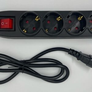 Cablu de alimentare IEC320-14 tata - 4x SCHUKO mama 1m 3x1.5mm2 16A conductor cupru