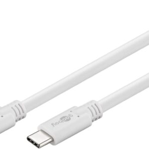 Cablu de incarcare si sincronizare USB type C 3.2 Gen1 tata-tata PD 60W 1m alb Goobay