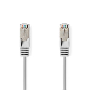 Cablu de retea SFTP Cat6a 1m gri RJ45 tata - RJ45 tata dublu ecranat Nedis