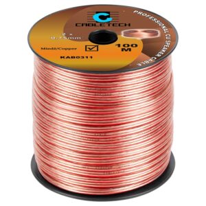 Cablu difuzor 2x0.75mm cupru transparent 1m Cabletech KAB0311