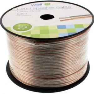 Cablu difuzor transparent 2x2mm CCA Well LSP-CCA2.00TT-100-WL