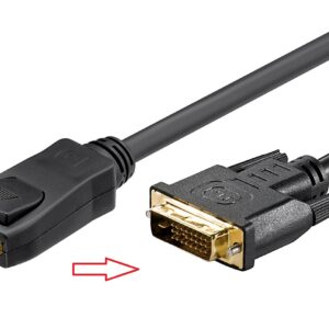Cablu DisplayPort IN la DVI-D 24+1pin OUT 3m FULL HD contacte aurite