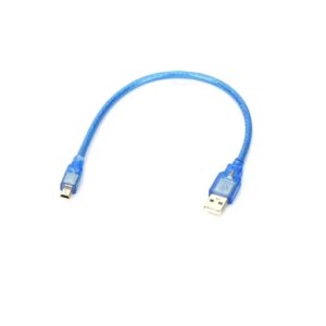 Cablu ecranat USB A la mini USB 30cm albastru USB-A/MINI-USB/30