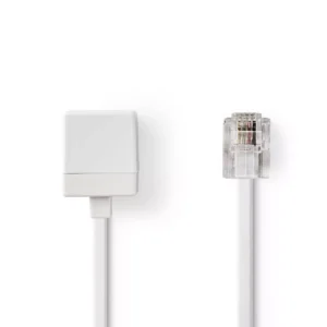 Cablu extensie telefonie RJ11 tata - RJ11 mama 10m alb Nedis
