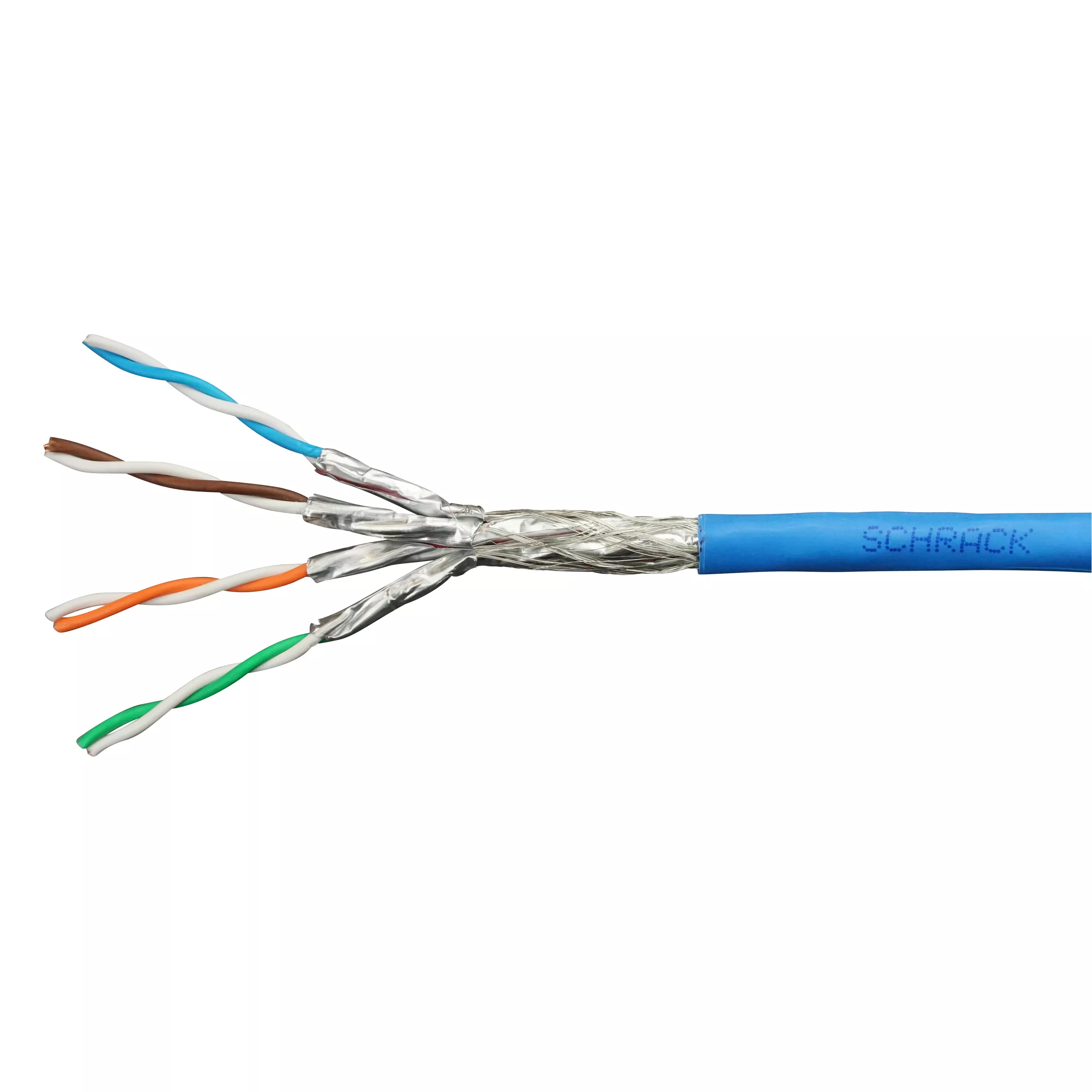 Cablu FTP Cat6a 8 fire din cupru 4x2xAWG23/1 500MHz LSOH-3 Schrack