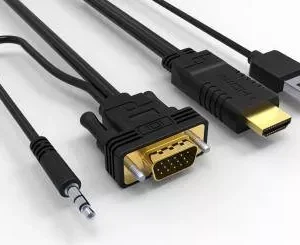 Cablu HDMI cu chip la VGA cu audio si alimentare USB 1.8m WELL