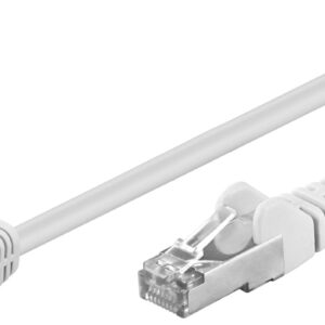 Cablu patch CAT5e FTP RJ45 90 in unghi - RJ45 drept 0.25m 
100MHz alb Goobay 94176