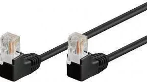 Cablu patch UTP CAT5e RJ45 2x 90 grade 2m negru Goobay