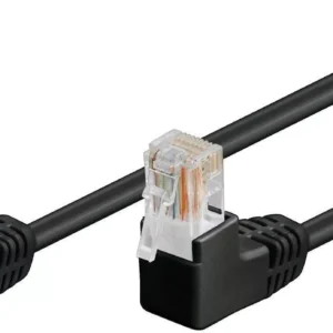 Cablu patch UTP CAT5e RJ45 2x90 3m CCA negru Goobay