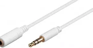 Cablu prelungitor 0.5m alb Jack 3.5 mm 3 pini mama - Jack 3.5 mm 3 pini mufa tata Goobay