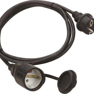 Cablu prelungitor 10m 3500W 16A 3x1.5mm priza SCHUKO cu capac negru IP44 Technik MTI10M1,5M-BK