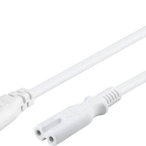 Cablu prelungitor C7 la C8 2m 2 pini mama-tata 2x0.75mm 2.5A 250V alb 97200 Goobay