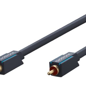 Cablu Profesional CLICKTRONIC audio 1x RCA 1m tata-tata aurit OFC cupru COAX 75 ohm Dublu ecranat 70443