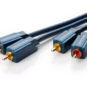 Cablu Profesional OFC RCA mufa x2 din ambele parti 1m Placare aurit albastru CLICKTRONIC 70377