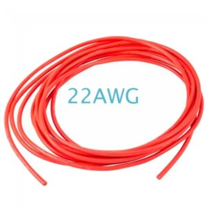 Cablu siliconic multifilar 22AWG 0.5mm2 rosu 1m