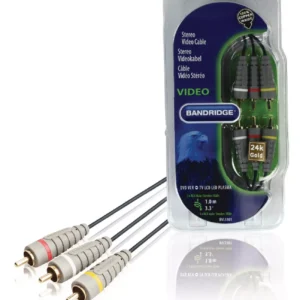 Cablu Stereo Audio/Video 1m 3x RCA - 3x RCA tata-tata rosu alb galben BANDRIDGE