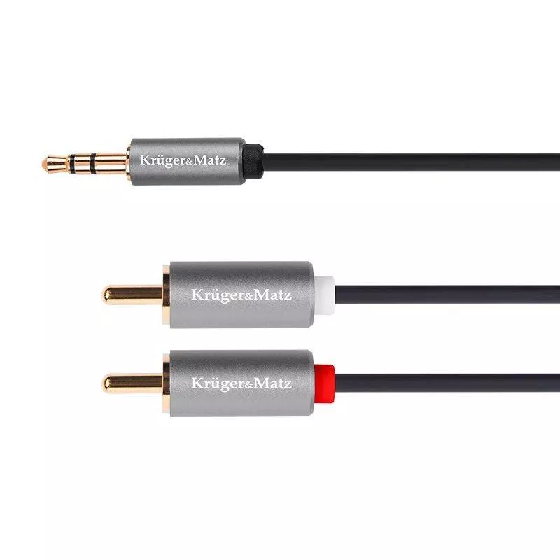 Cablu STEREO JACK 3.5 mm - 2x RCA 1m Basic KRUGER&MATZ