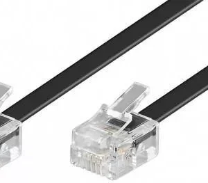 Cablu telefon 10m mufat RJ11 6P4C 7/0.10 CCS negru Well