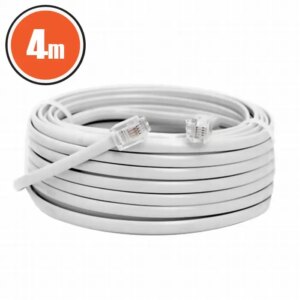 Cablu telefon RJ11 4m Fisa modulara 6P4C - fisa modulara 6P4C alb 20301