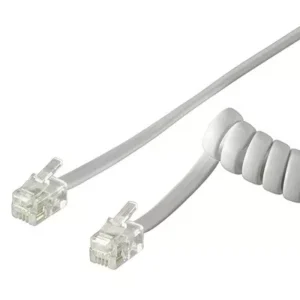 Cablu telefonic receptor spiralat RJ10 4m 4 pini 4 contacte Goobay