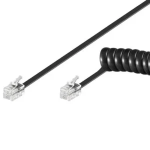 Cablu telefonic receptor spiralat RJ10 7m 4 pini 4 contacte Goobay