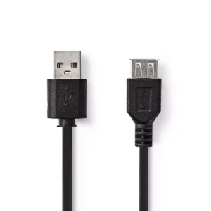 Cablu USB 2.0 A tata - USB A mama 3m negru Nedis