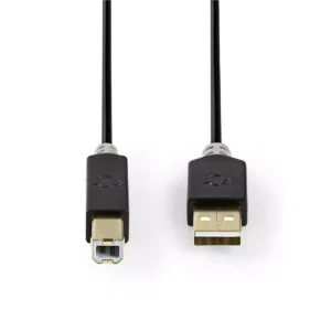 Cablu USB 2.0 A tata - USB-B tata imprimanta 3m antracit Nedis