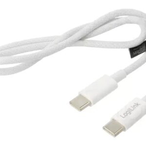 Cablu USB 2.0 C - USB C 0.5m 3A 60W alb 480Mbps date /incarcare Logilink CU0340