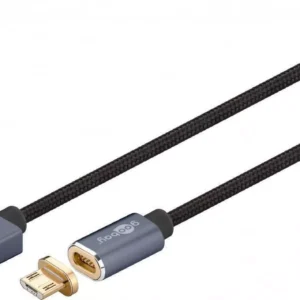 Cablu USB 2.0 cu mufa magnetica micro USB 1.2m negru Goobay