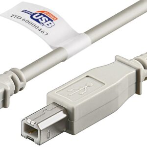 Cablu USB 2.0 HI-SPEED tip A la tip B imprimanta 2m 480Mbit/s Cupru dublu ecranat gri 50831 Goobay