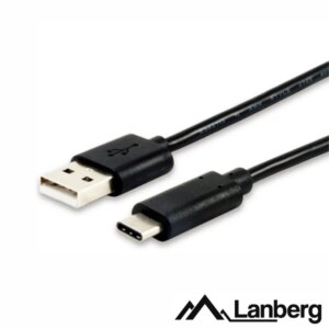 Cablu USB 2.0 USB A - USB C 3m negru fire Cupru LANBERG CA-USBO-20CU-0030-BK