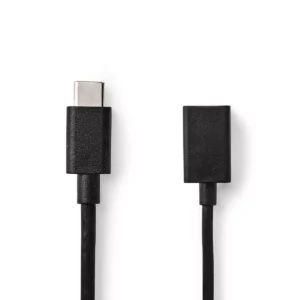 Cablu USB 3.0 mama - USB Type C tata 0.15m negru NEDIS