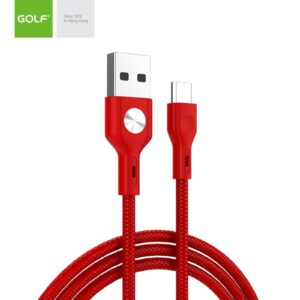 Cablu USB la micro USB Golf CD Leather 3A 1m rosu GC-60m