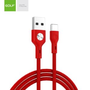 Cablu USB la USB Type C Golf CD Leather 3A rosu 1m GC-60t