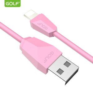 Cablu USB Ligtning iPhone Golf Diamond Sync 1m 2A Cablu roz GC-27i