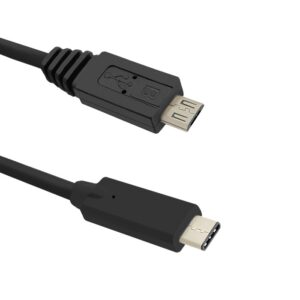 Cablu USB2.0 B micro USB mufa tata - USB type C mufa tata 1.2m negru QOLTEC 50476