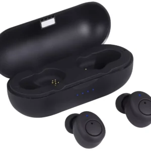 Casti mini Bluetooth cu microfon HMP 12E05 AIRBUDS negru Trevi