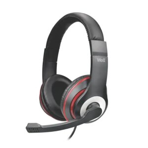 Casti PC over-ear Well cu microfon USB HEADSET-S02BK-WL