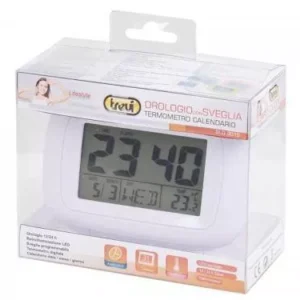 Ceas de masa cu alarma termometru alb Trevi