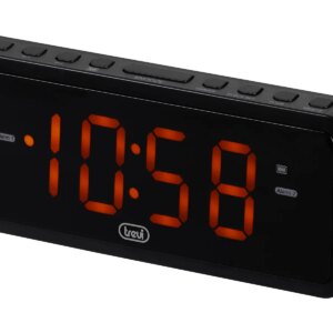 Ceas de masa cu alarma Trevi EC882 LED rosu ecran 1.2" alimentare 230V negru
