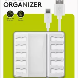 Cleme pentru gestionarea cablurilor cu 5 sloturi Goobay set 2buc alb