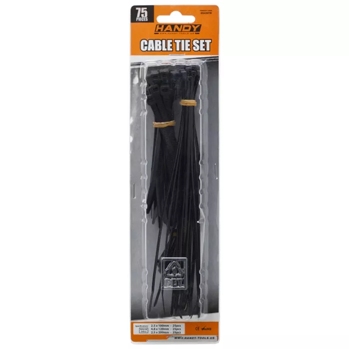 Coliere plastic negre 75buc Handy