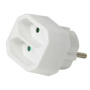 Conector alimentare AC SCHUKO splitter alb 2x soclu EURO LOGILINK LPS218