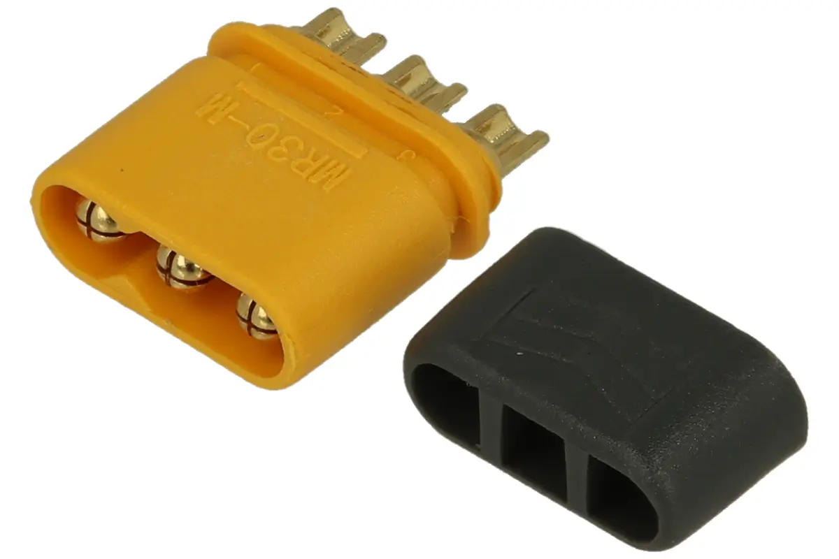 Conector alimentare DC mufa MR30 tata 3pin 15A 500V lipire pe cablu AMASS MR30-M